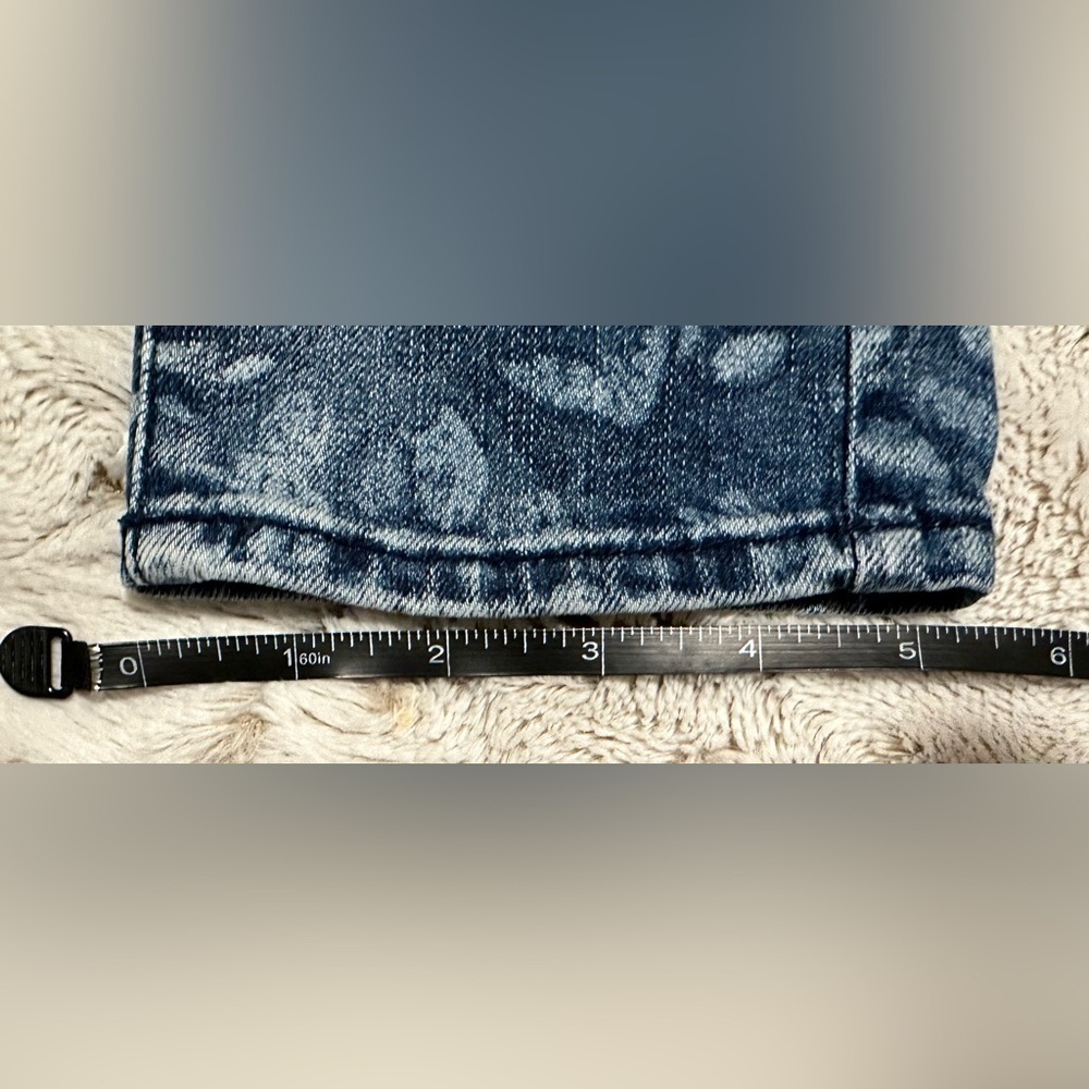 Merona Jeans Womens Size 4 Ankle Skinny Floral Print Blue Denim Jeans - Picture 6 of 11